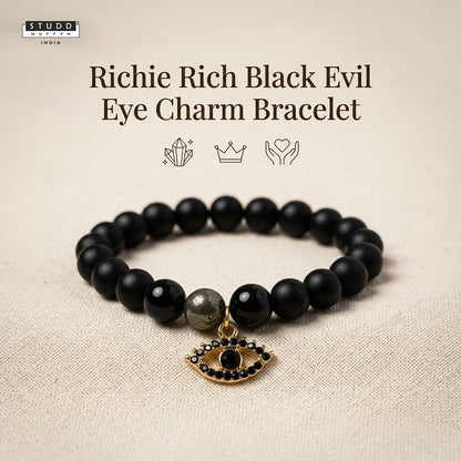 Richie Rich Black Evil Eye Charm Bracelet
