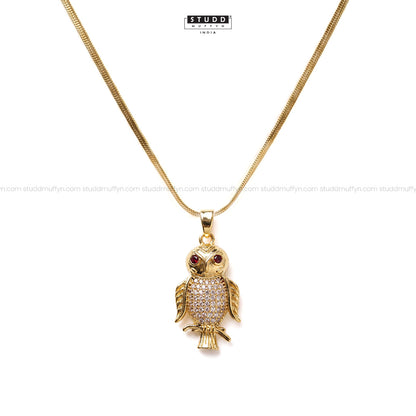 The Protection OWL pendant - 24k Gold Tone Plated [ With Chain ]