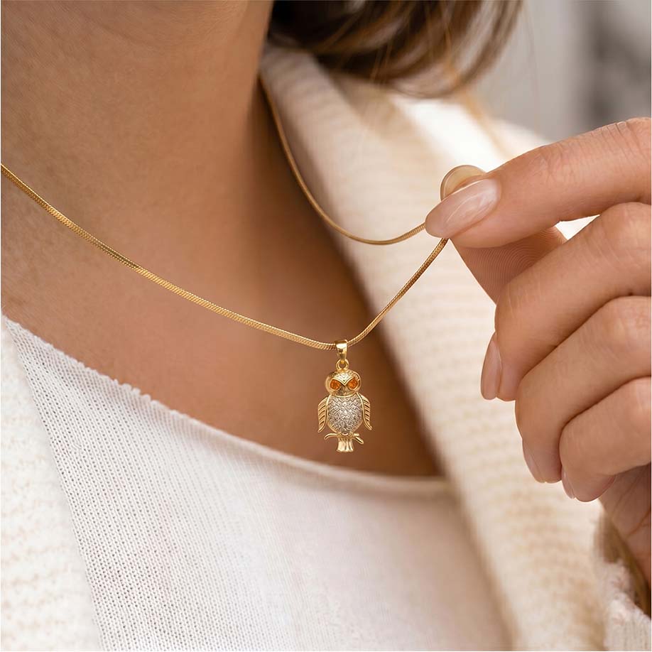 The Protection OWL pendant - 24K Gold Toned