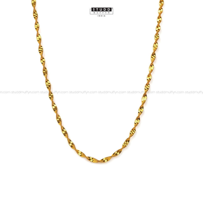 Golden Twisted Chain - 24K Gold Tone Plated