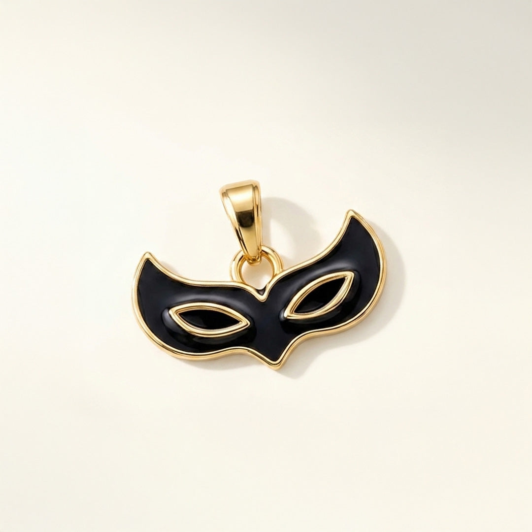 Face Mask Pendant - 24K Gold Tone