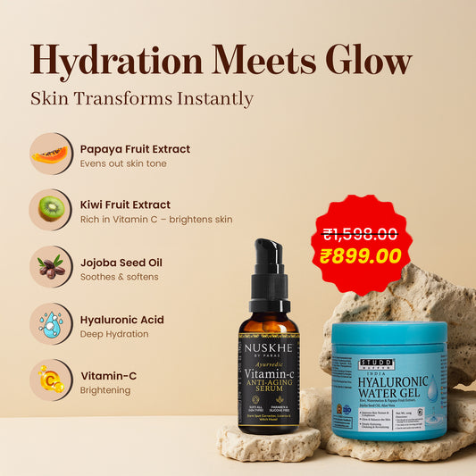 Glow Clear & Hydrate Skin | Hyaluronic water gel & Vitamin C Serum