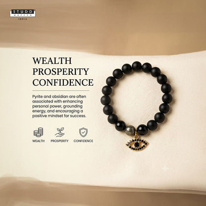 Richie Rich Black Evil Eye Charm Bracelet