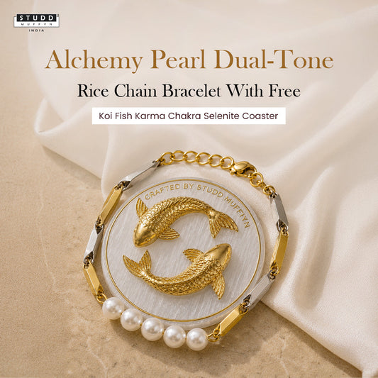 Alchemy Pearl Dual-Tone Rice Chain Bracelet