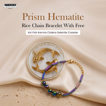 Prism Hematite Rice Chain Bracelet - Multicolour Crystal Bracelet