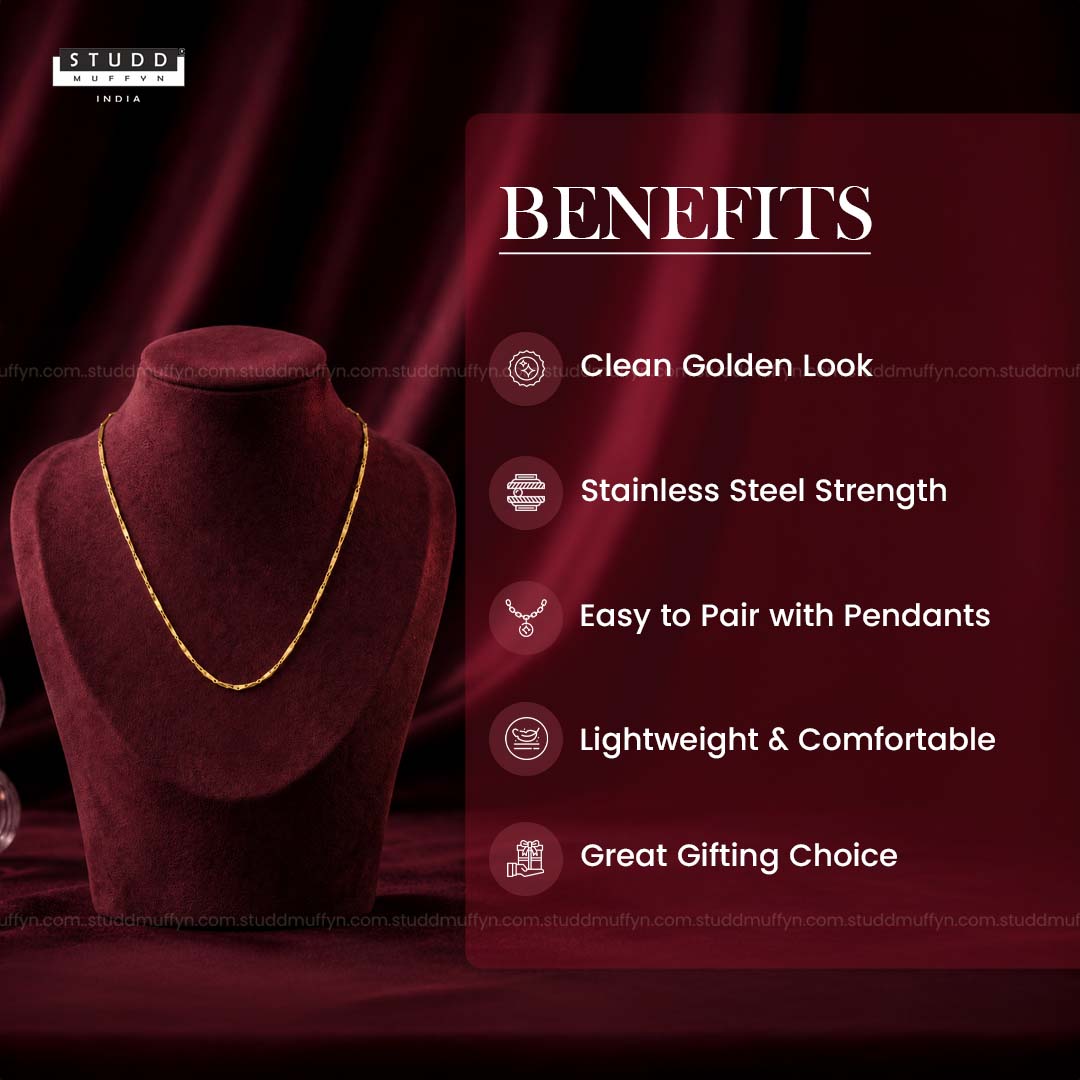 Golden Rice Chain - 24K Gold Tone Plated