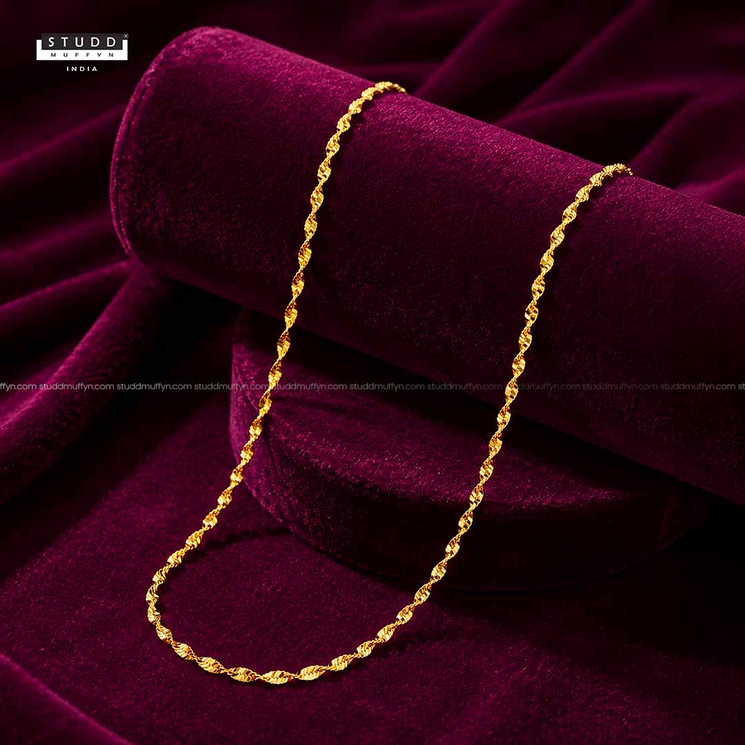 Golden Twisted Chain - 24K Gold Tone Plated