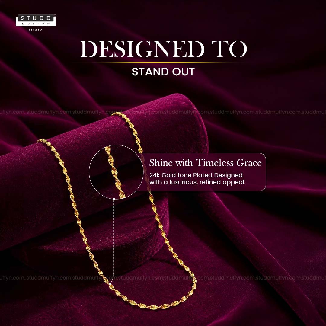 Golden Twisted Chain - 24K Gold Tone Plated
