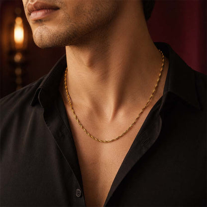 Golden Twisted Chain - 24K Gold Tone Plated