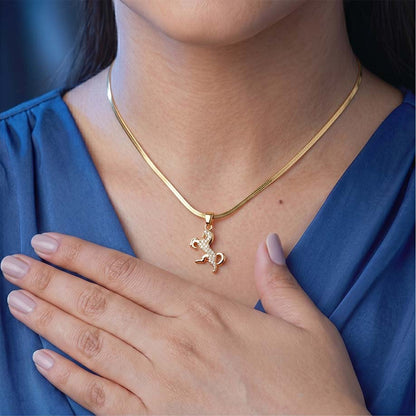 Ride Your Destiny Horse Pendant - 24k Gold Toned