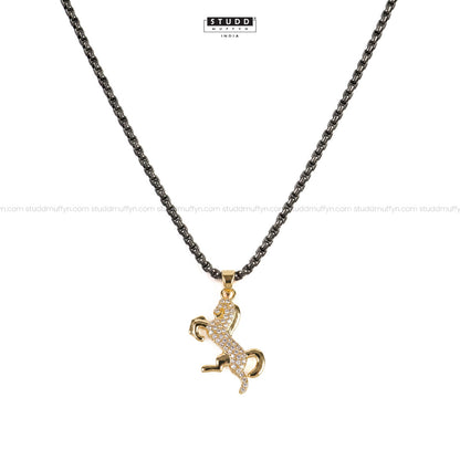 Ride Your Destiny Horse Pendant - 24k Gold Tone Plated [Black Chain]