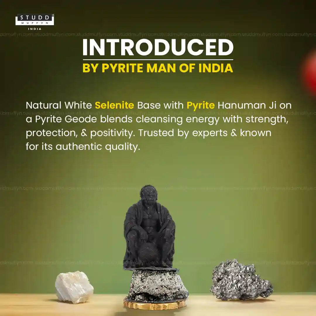 Lord Hanumana on Pyrite Geode I Miniature Series