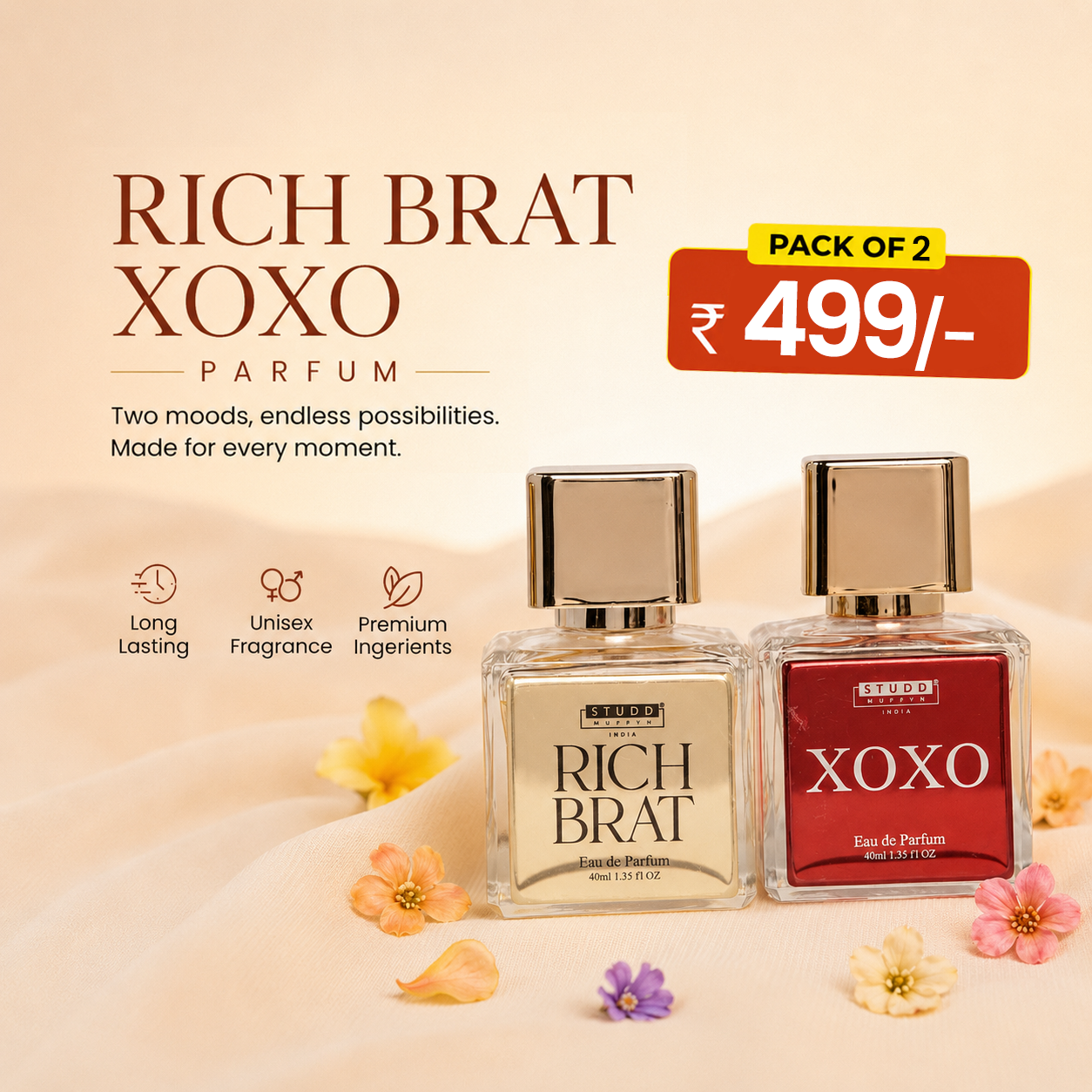 Rich Brat & XOXO (Pack of2) | For Men & Women | 2X40ML