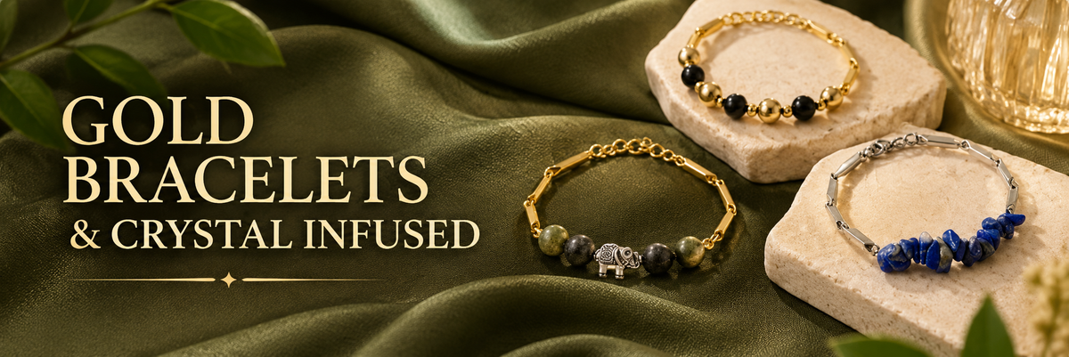 Gold Bracelets & Crystal Infused