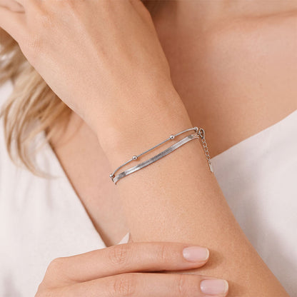 Dual Snake Satellite Bracelet [ Silver ]