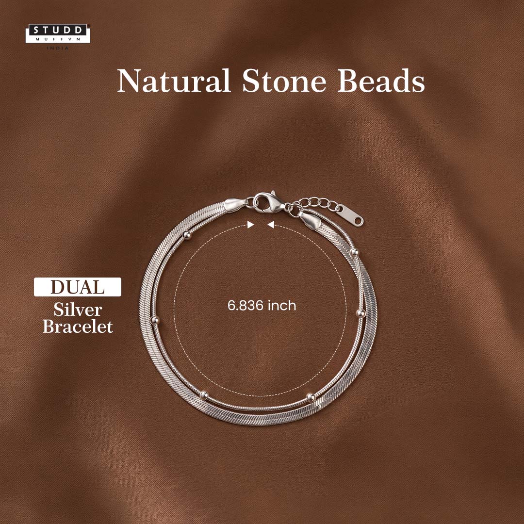 Dual Snake Satellite Bracelet [ Silver ]