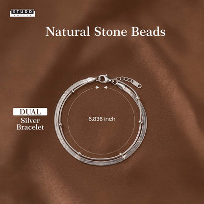 Dual Snake Satellite Bracelet [ Silver ]