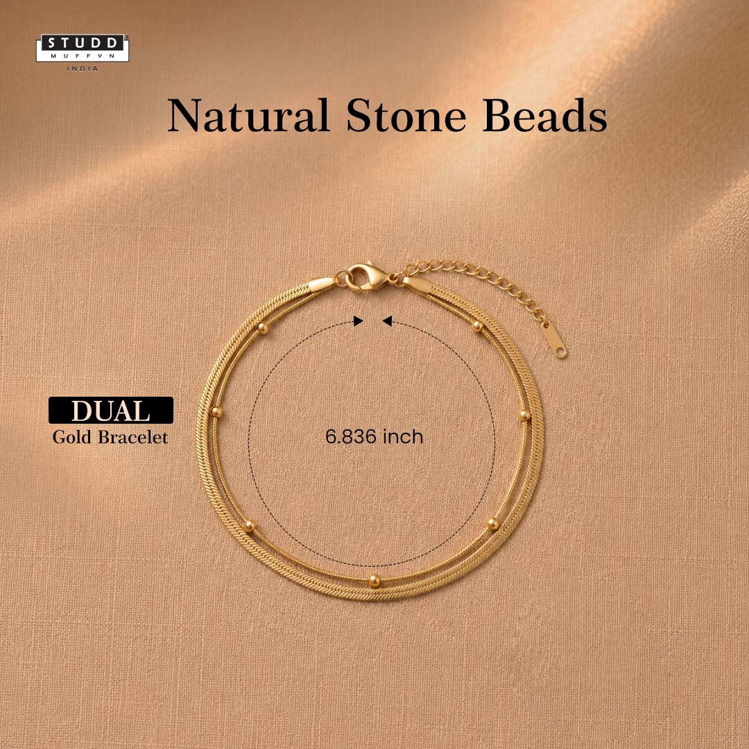 Dual Snake Satellite Bracelet [Gold ]