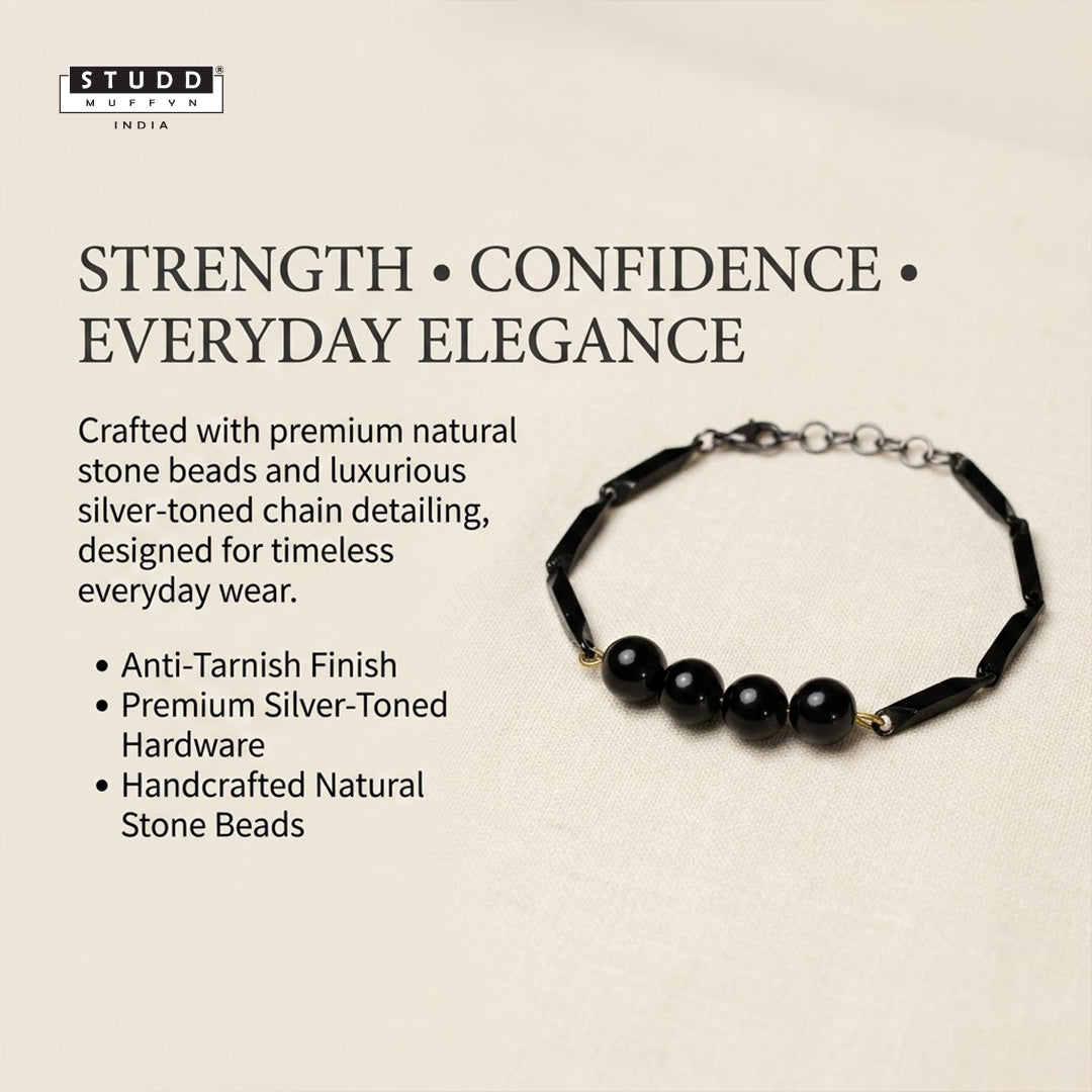 Obsidian Crystal Black Rice Bracelet
