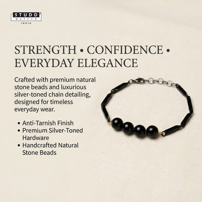 Obsidian Crystal Black Rice Bracelet