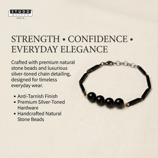 Obsidian Crystal Black Rice Bracelet