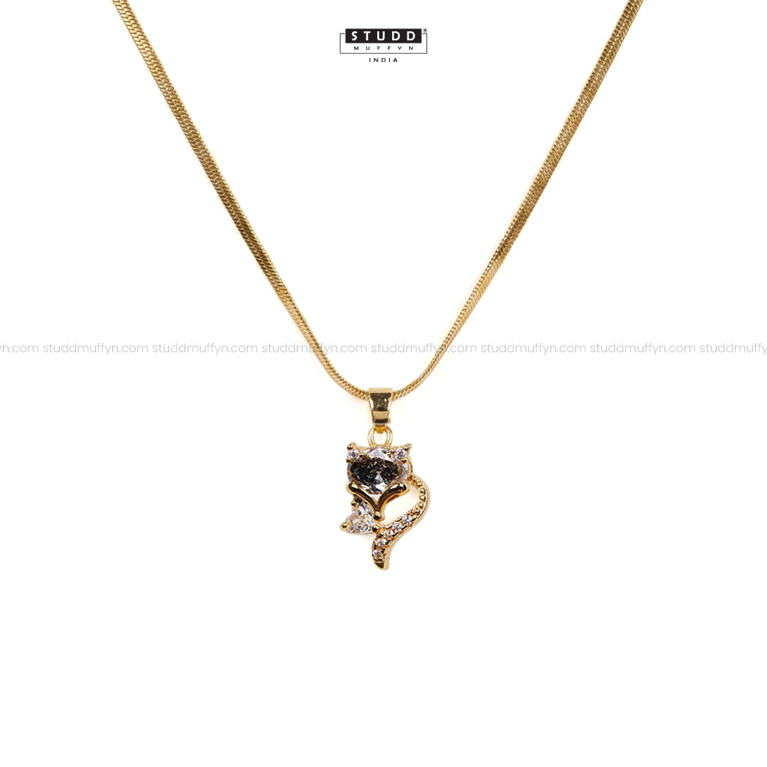 Wisdom Fox Pendant - 24k Gold Tone Plated [ With Chain ]