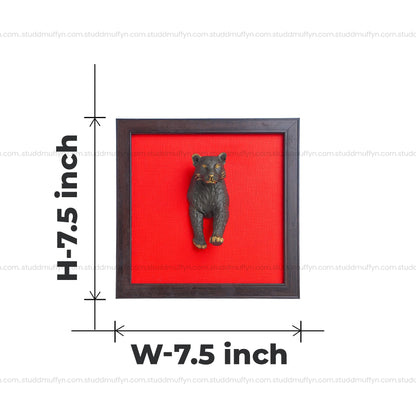 3D Pyrite Leopard Wall Art [Complimentary Wooden Frame]