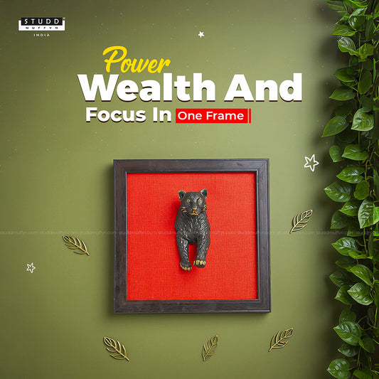 3D Pyrite Leopard Wall Art [Complimentary Wooden Frame]