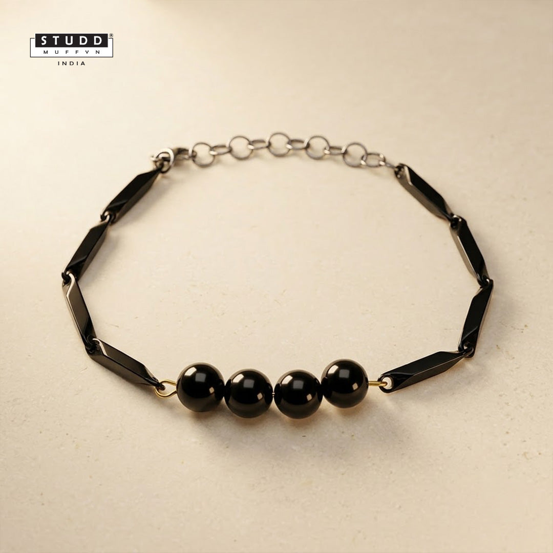 Obsidian Crystal Black Rice Bracelet