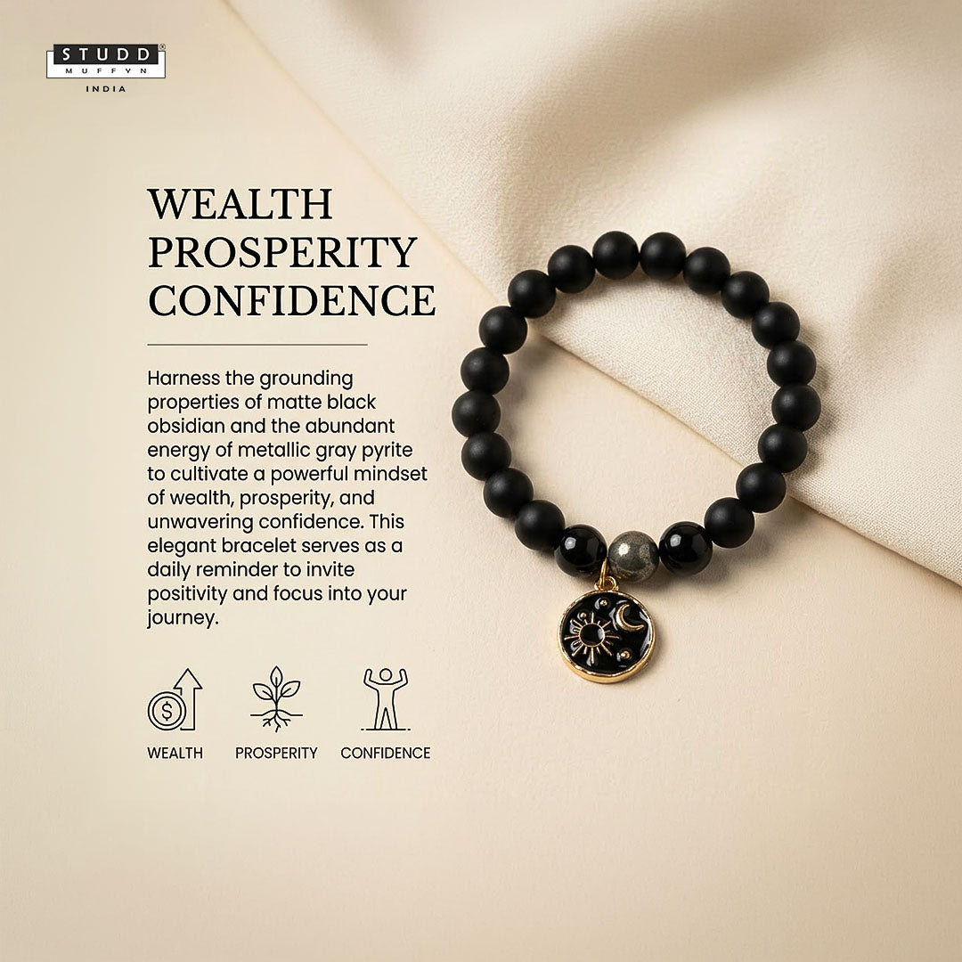 Richie Rich Black Bead Galaxy Charm Bracelet