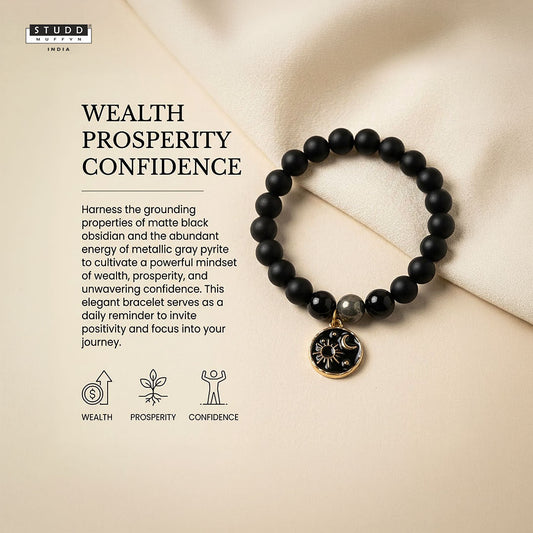 Richie Rich Black Bead Galaxy Charm Bracelet