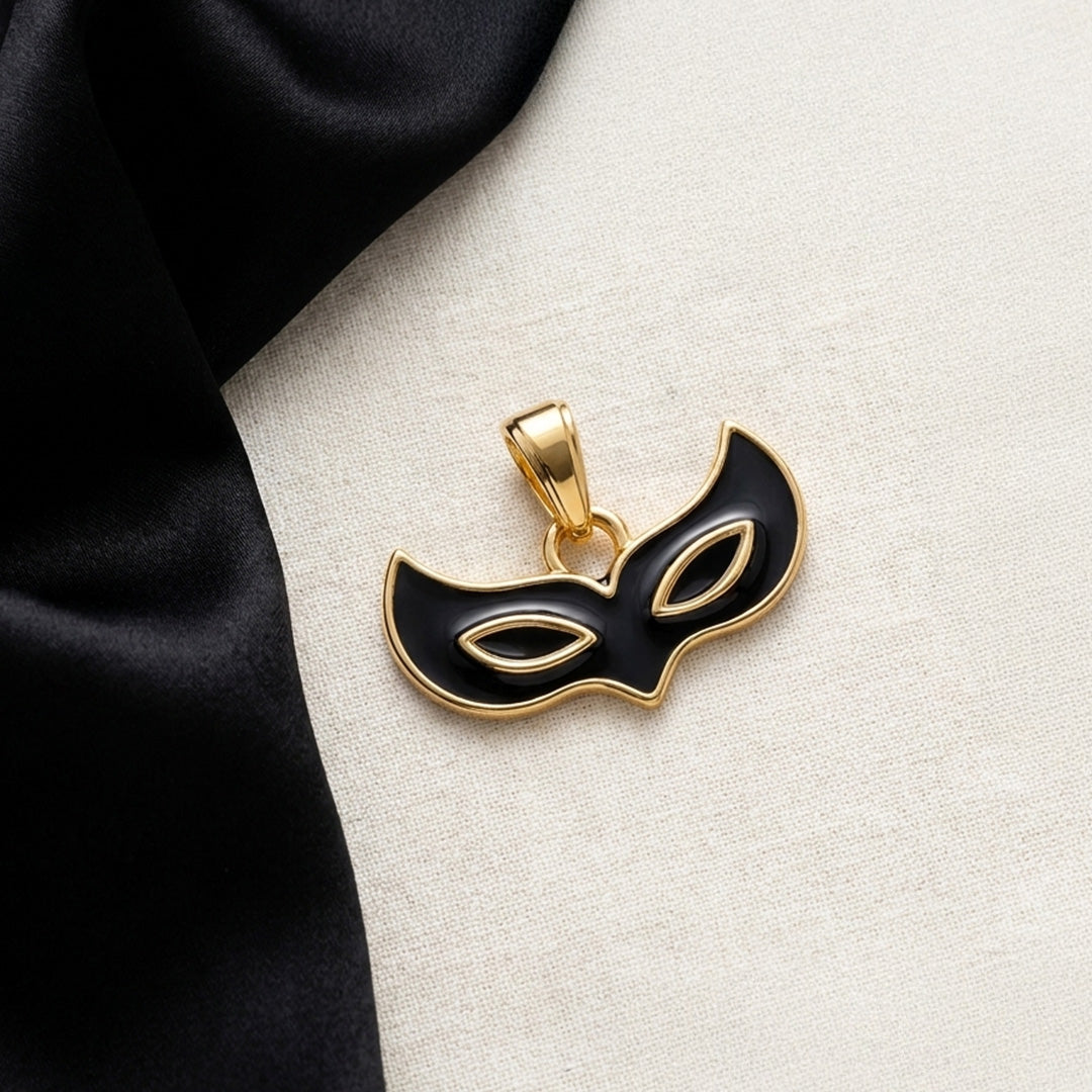 Face Mask Pendant - 24K Gold Tone