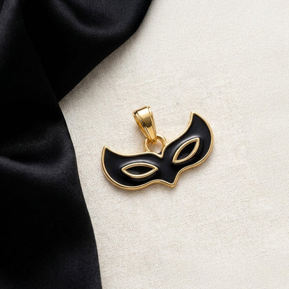 Face Mask Pendant - 24K Gold Tone
