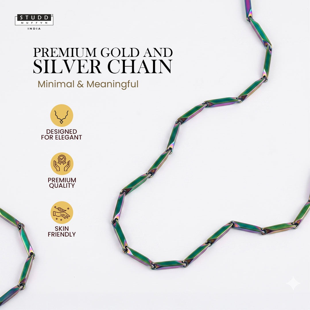 Multi-Coloured Rice Chain 3MM
