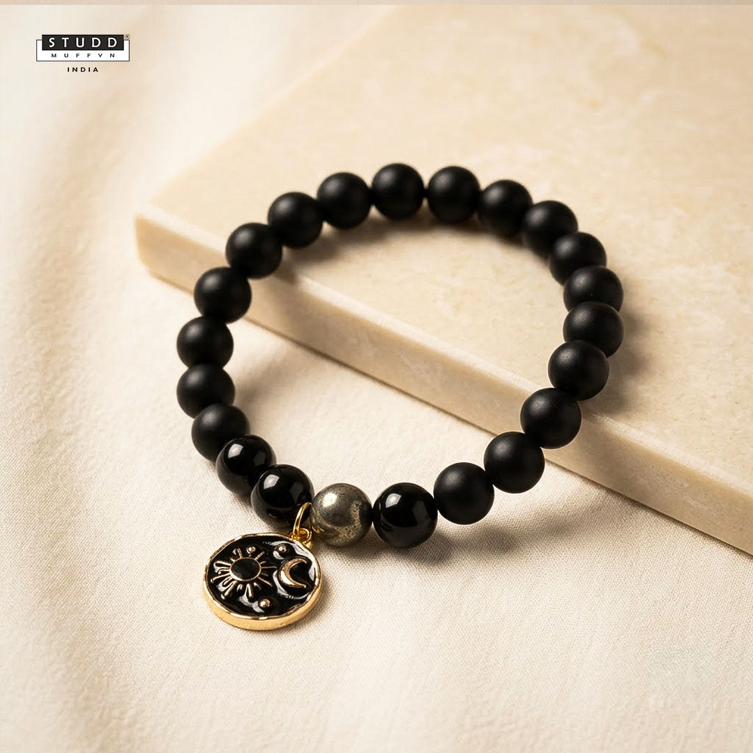 Richie Rich Black Bead Galaxy Charm Bracelet