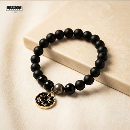 Richie Rich Black Bead Galaxy Charm Bracelet