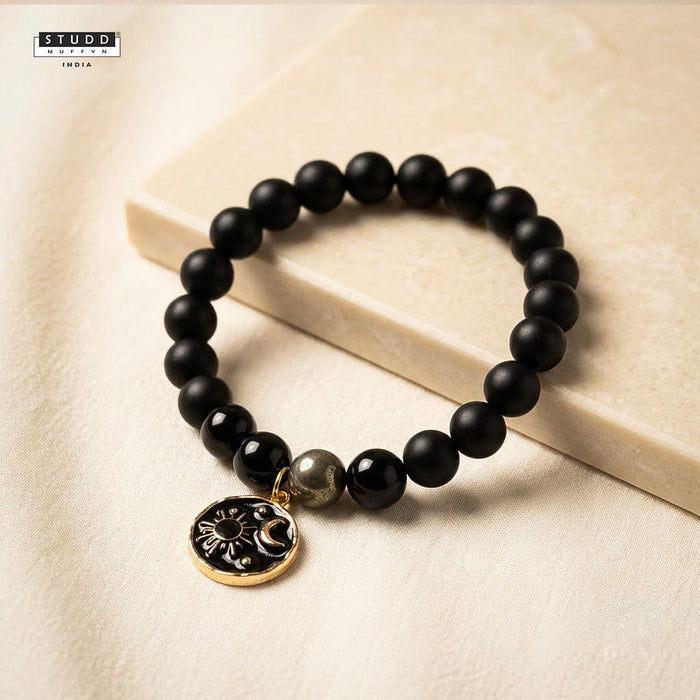 Richie Rich Black Bead Galaxy Charm Bracelet