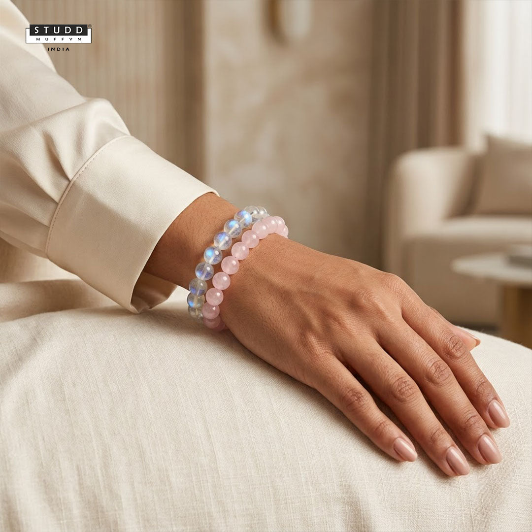 Rose Quartz & Opalite Bracelet Combo | Love & Peace