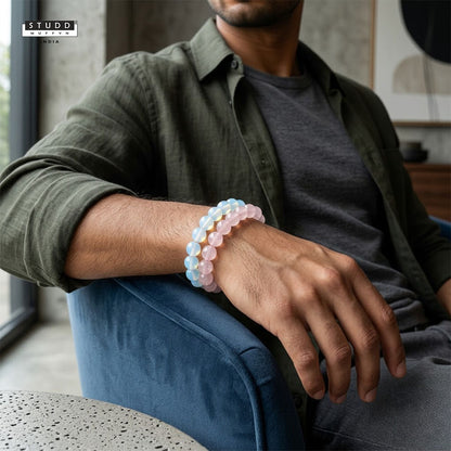 Rose Quartz & Opalite Bracelet Combo | Love & Peace