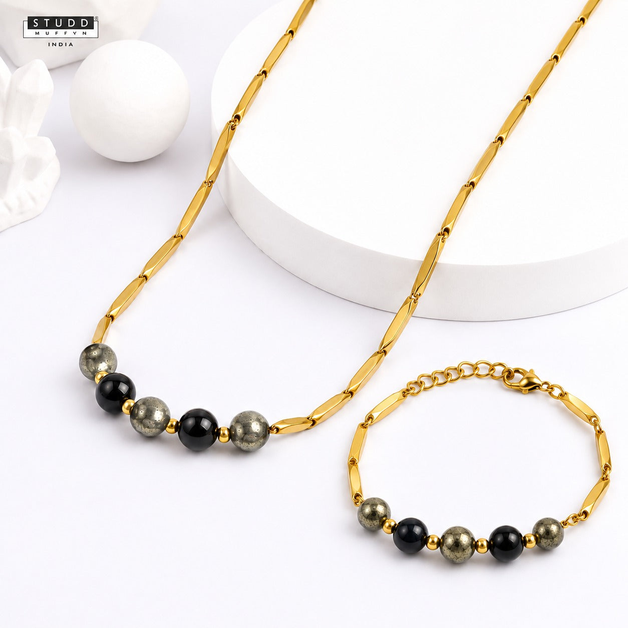 Richie Rich Combo Rice Chain | 24K Gold-Toned