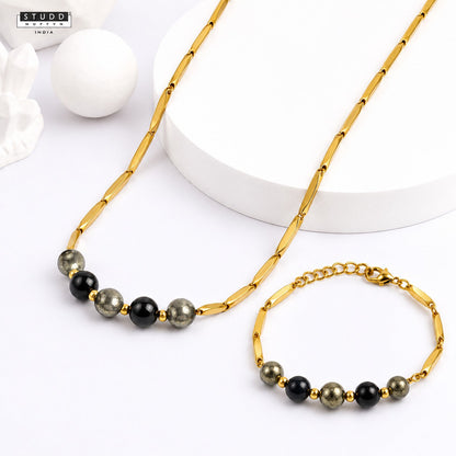 Richie Rich Combo Rice Chain | 24K Gold-Toned