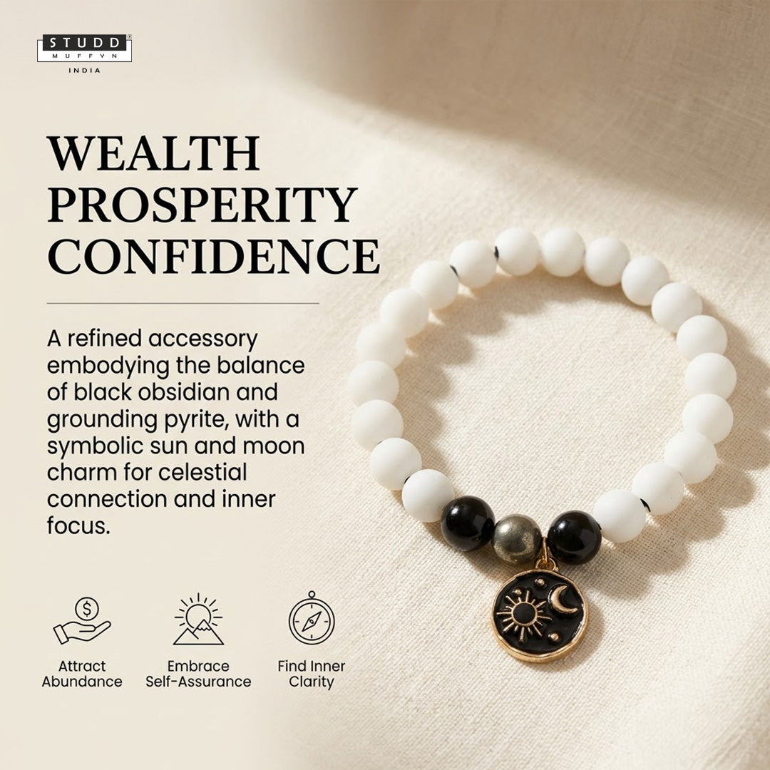 Richie Rich White Bead Galaxy Charm Bracelet