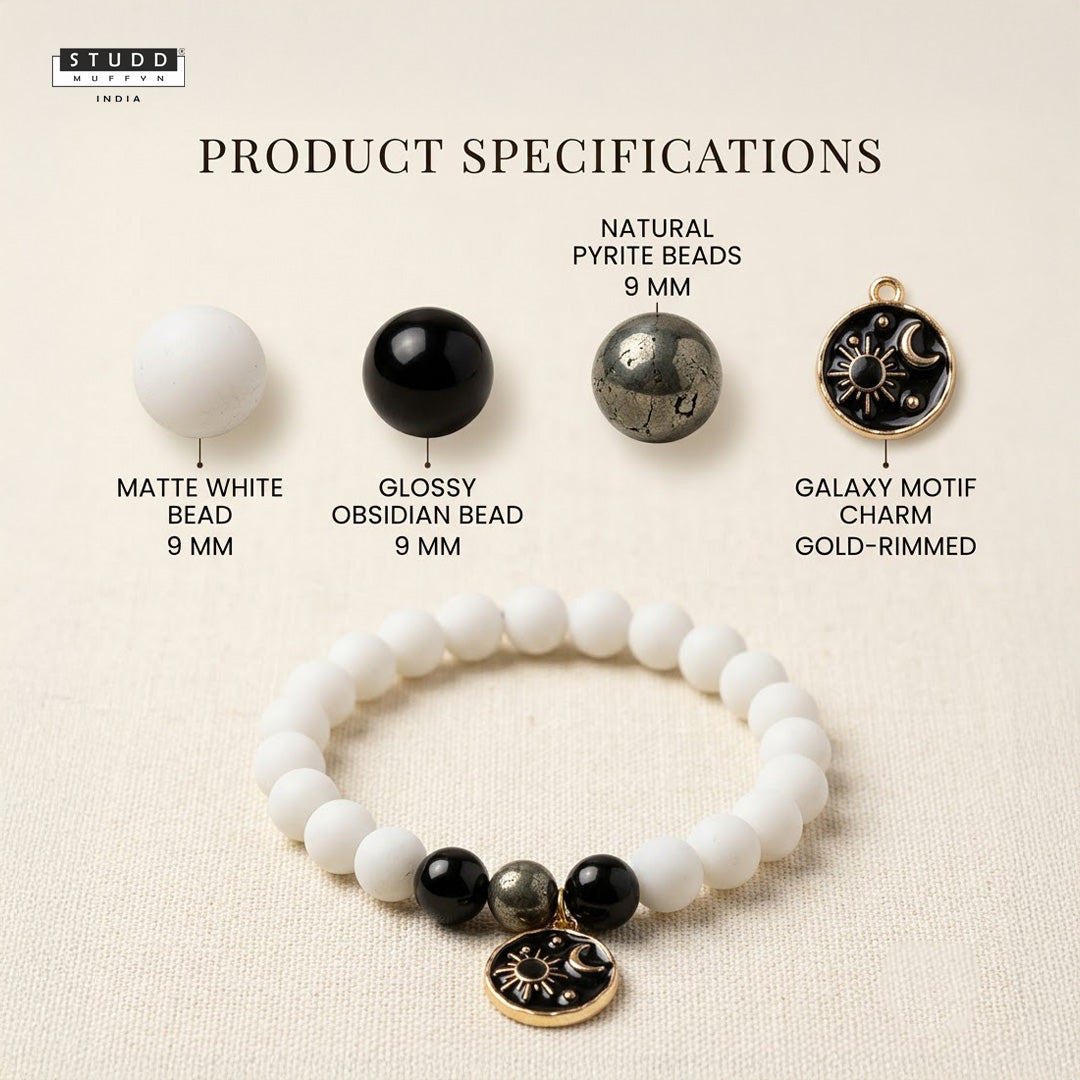 Richie Rich White Bead Galaxy Charm Bracelet