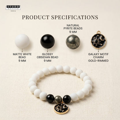 Richie Rich White Bead Galaxy Charm Bracelet