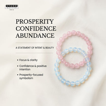 Rose Quartz & Opalite Bracelet Combo | Love & Peace
