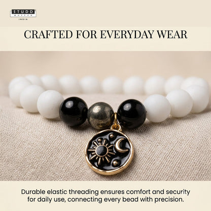 Richie Rich White Bead Galaxy Charm Bracelet