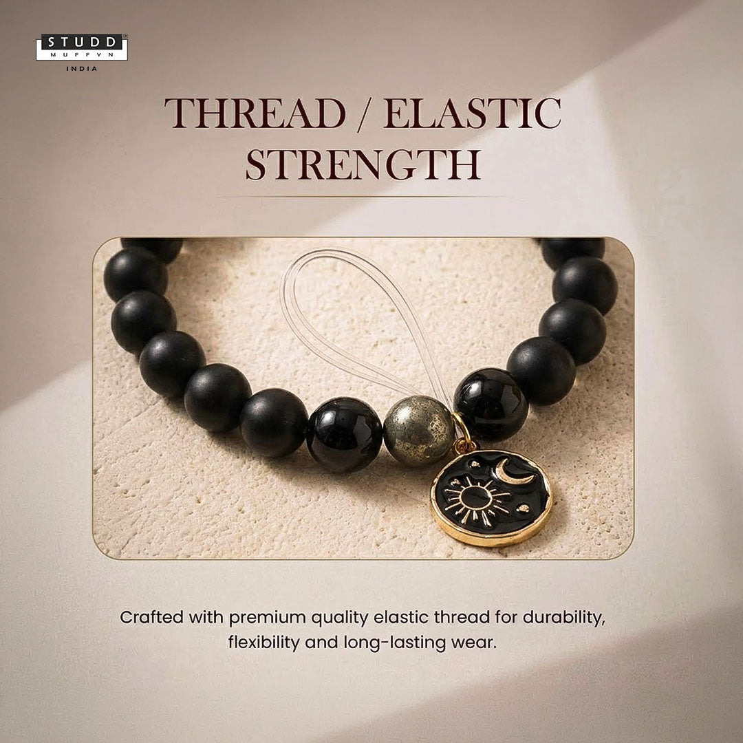 Richie Rich Black Bead Galaxy Charm Bracelet