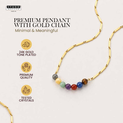 7 Chakra 24K Gold-Toned Rice Chain Pendant