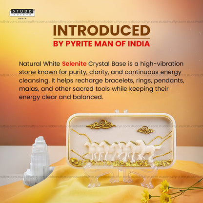 7 Horses Vastu Shakti Selenite Plate