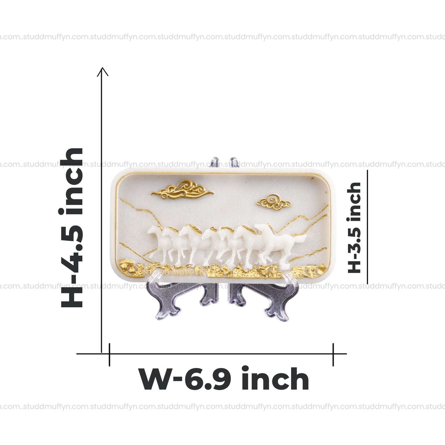 7 Horses Vastu Shakti Selenite Plate